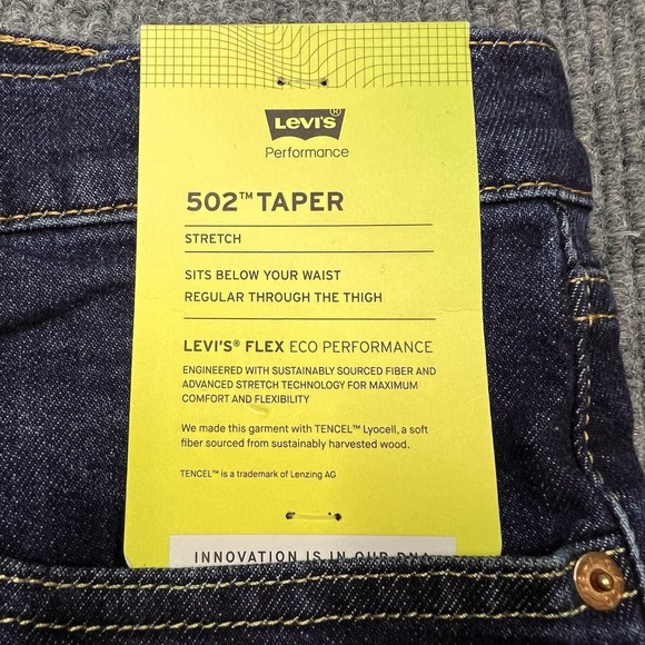 Levi's 502 Men's Taper Jeans 46x36 Big And Tall Stretch Medium Wash Pants New - Picture 6 of 11